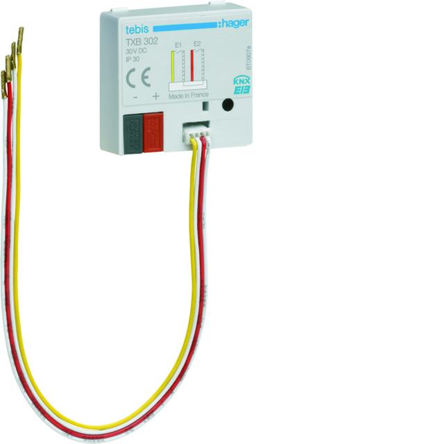 KNX e/s Wejście przyciskowe 2-krotne podtynkowe TXB302 HAGER