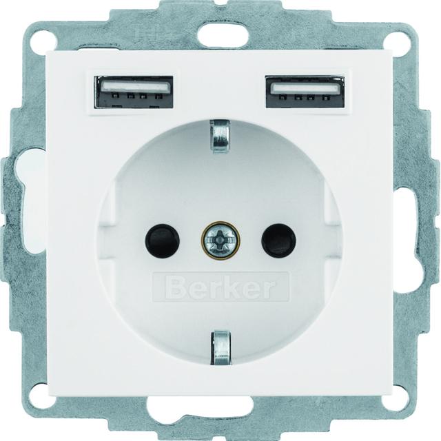 "B.3/B.7 Gniazdo SCHUKO z gniazdem ładowania USB 2,4 A