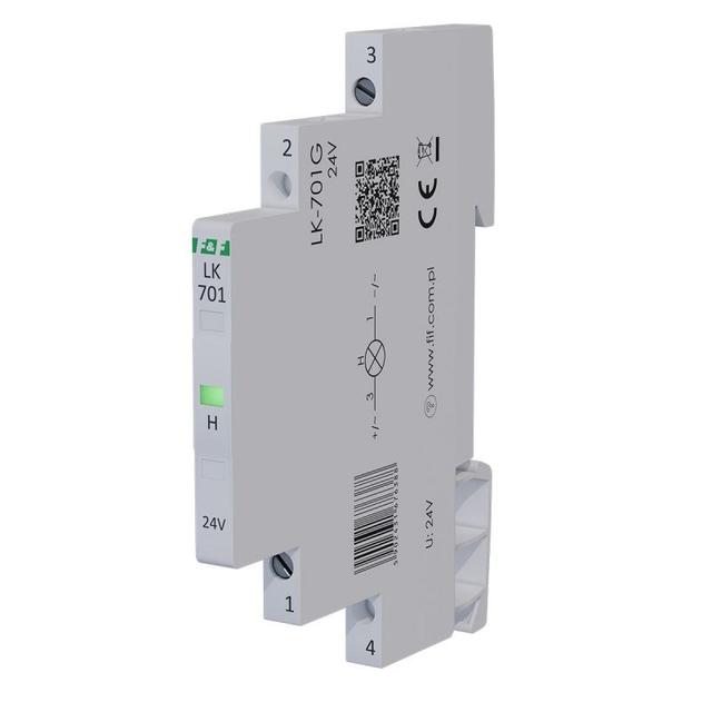 Lampka kontrolna zasilania 1/3S 12÷60V DC 12÷48V AC 1xLED ZIELONA LK-701G-24V F&F