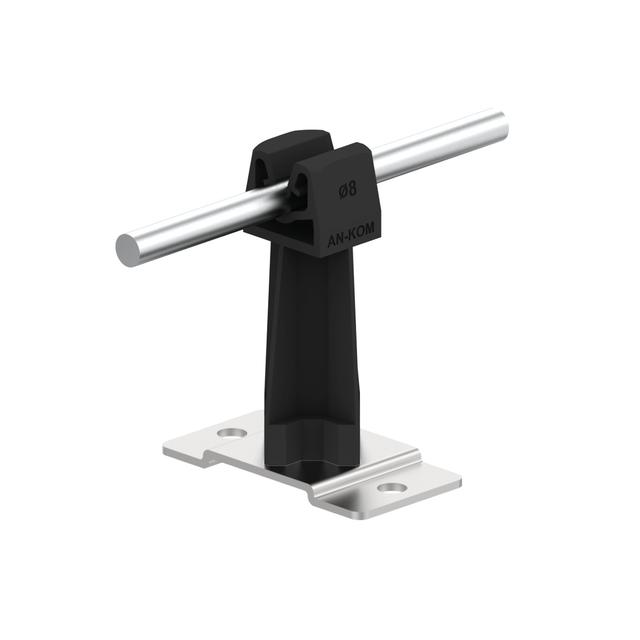 Uchwyt na płytce stal.Z-zatrzask H=7cm/OH/ słupek czarny