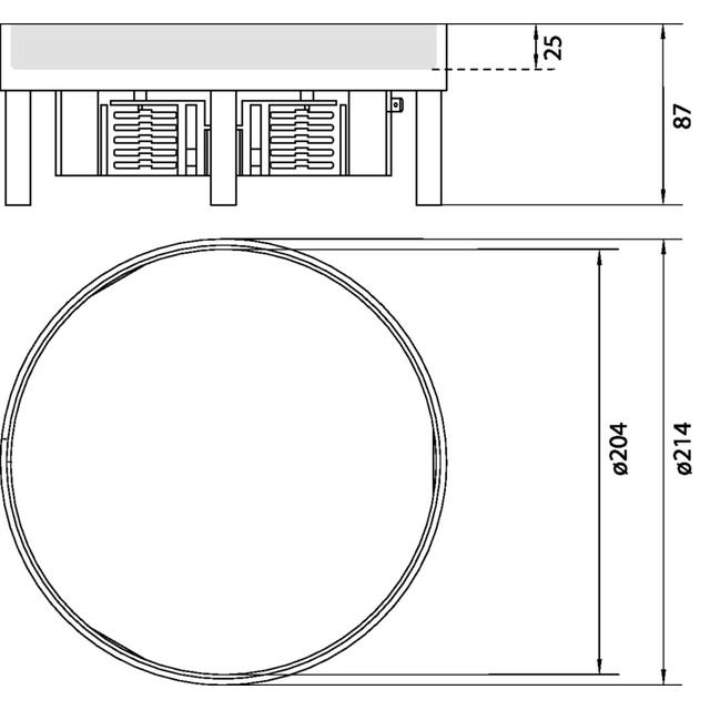 tehalit.VE-EE Pokrywa pełna IP54 5kN EKR06 fi215 25mm stal nierdzewna EKR060BL25 HAGER