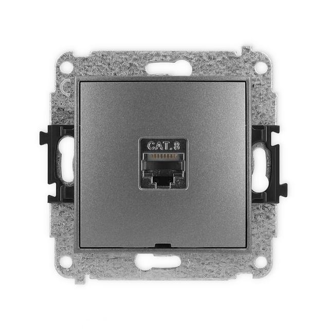 ICON Mechanizm gniazda komputerowego pojedynczego 1xRJ45, kat. 8, ekranowany, 8-stykowy, bez pola op