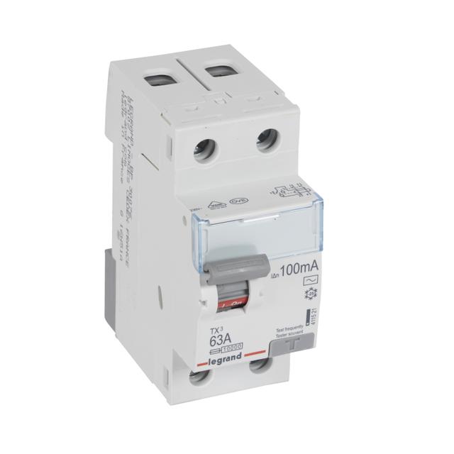WYŁĄCZNIK RÓŻNICOWOPRĄDOWY P 302 2P 63A 100MA TYP AC SERII TX3, Legrand