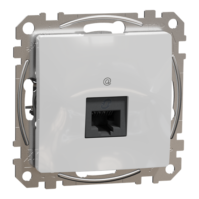 Sedna Design & Elements, gniazdo komputerowe RJ45 kat.5e UTP, srebrne aluminium