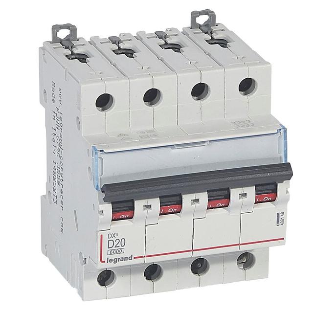 Wyłącznik Nadprądowy S 304 4P D20A 6kA DX3 408148 LEGRAND