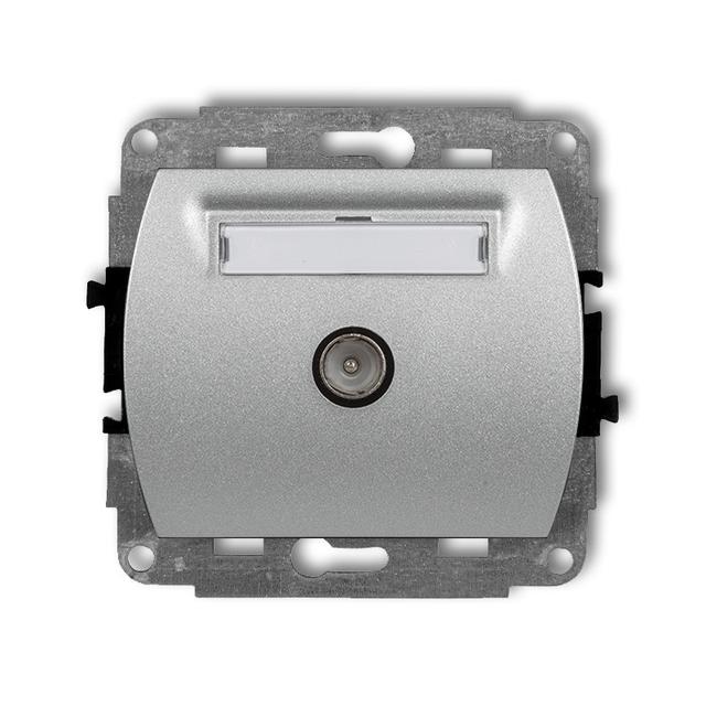 TREND Mechanizm gniazda antenowego pojedynczego TV srebrny metalik