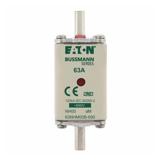 NH FUSE 63A 690V aM SIZE 00 Wkładka NH00 63A 690V AM podwójny wskaźnik 63NHM00B-690 EATON