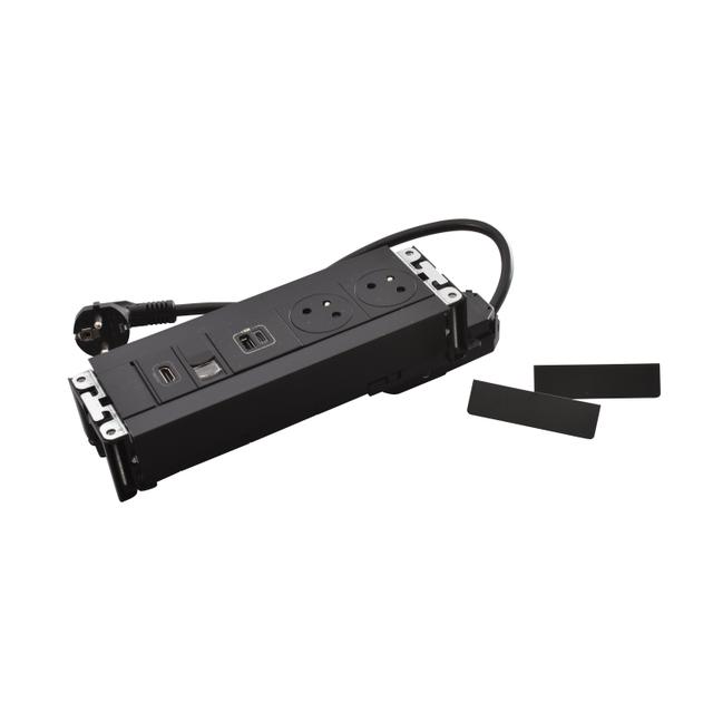 INCARA: MULTILINK - 2X2P+Z / USB A+C / RJ45 / HDMI - 2,0 M-CZARNY, Legrand