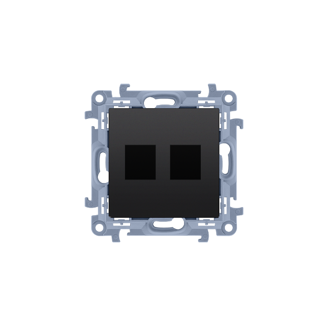 Simon 10 Pokrywa gniazda komputerowego podwójnego czarny mat