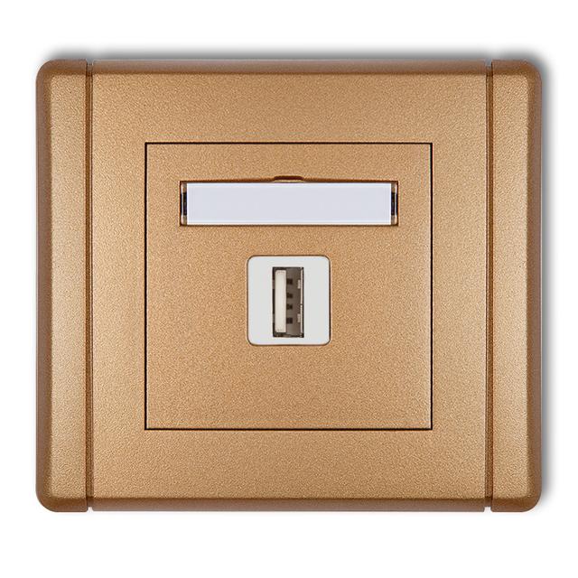 FLEXI Ładowarka USB pojedyncza USB A, 10W max., 5V, 2A złoty metalik