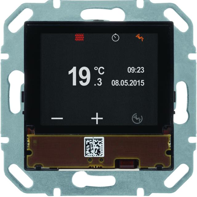 BERKER KNX e/s Regulator pokojowy z wyświetlaczem 9 przyc. wirtualnymi i portem mag. 80660100 HAGER