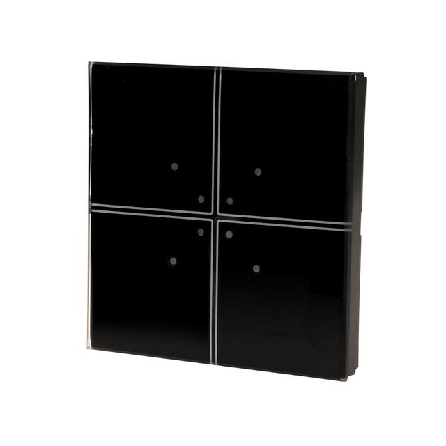 Szklany przycisk dotykowy do automatyki domowej dowolnego producenta 24V czarny GS4-DC-B F&F