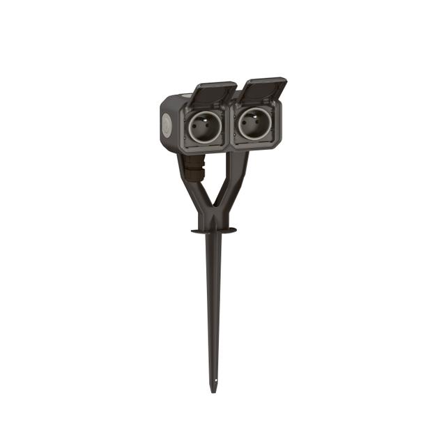 NOWE PLEXO - GNIAZDO OGRODOWE 2X2P+Z KOMPLET NATYNKOWY 16A-250V ANTRACYT 069749L LEGRAND