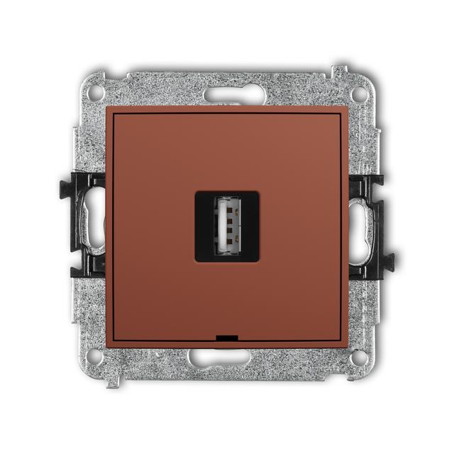 ICON Gniazdo pojedyncze USB typ A-A 2.0 terakota 63IGUSBBO-1 KARLIK