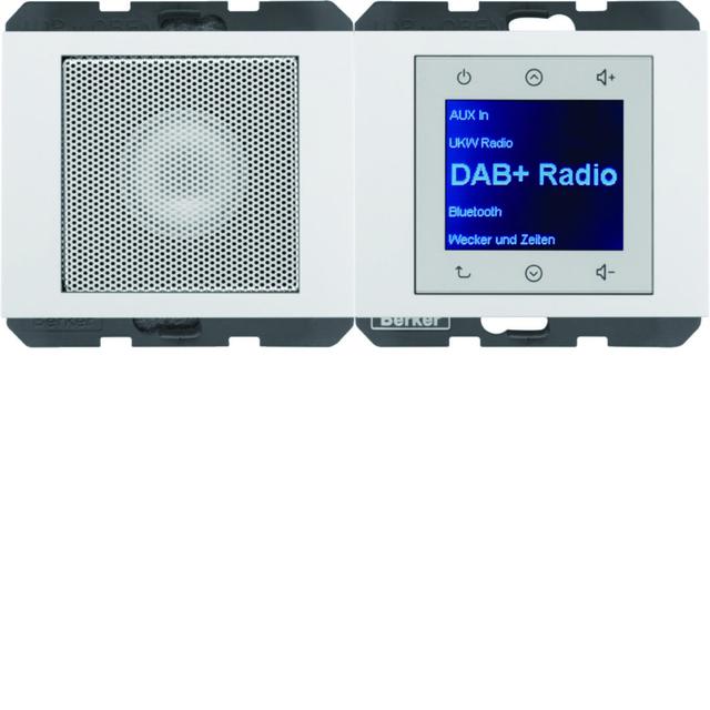 Berker K.1 Radio Touch podtynkowe DAB+ z głośnikiem biały połysk 29807009 HAGER
