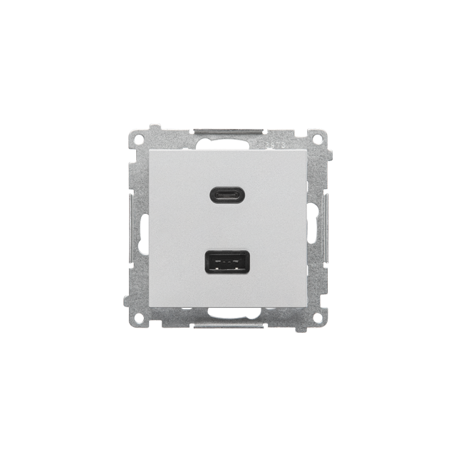 Simon 55 Ładowarka typ USB C+A 30W 230V aluminium mat TEC2CAQ.01/143 KONTAKT
