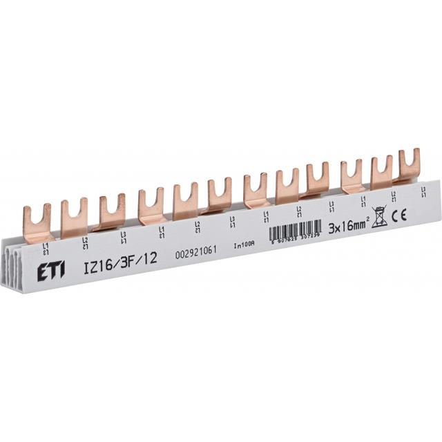 Szyna łączeniowa widełkowa 3P 100A 16mm2 (12 mod.) IZ16/3F/12 002921061 ETI