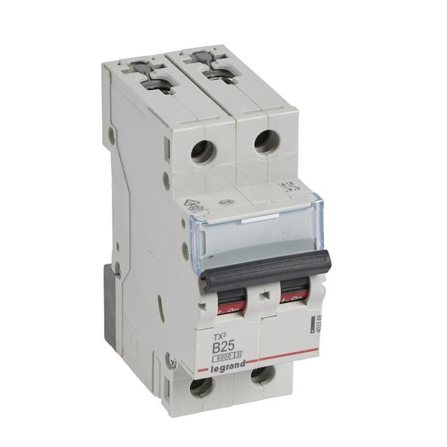WYŁĄCZNIK NADPRĄDOWY S 302 2P B 25A 6000A SERII TX3, Legrand