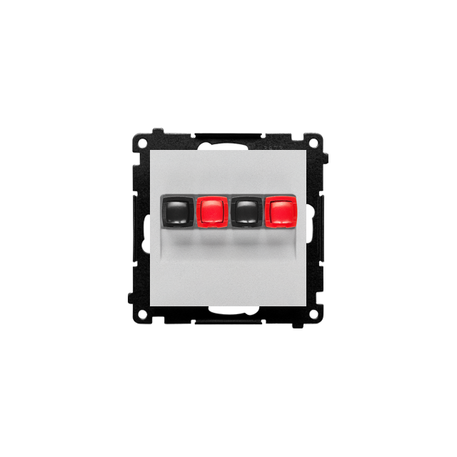 Simon 55 Gniazdo głośnikowe podwójne 2-krotne Przekrój przewodów dla wejścia i wyjścia 2,5 mm2 Aluminium mat TGL2.01/143 KONTAKT
