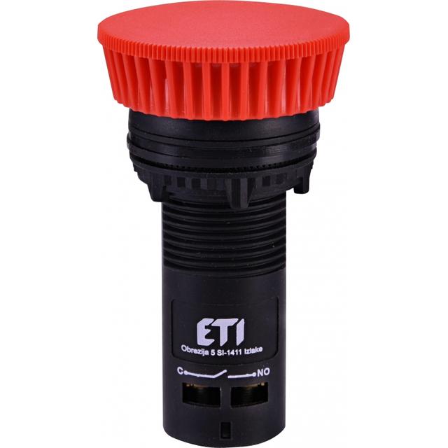 ECM-P10-R - Przycisk kompaktowy z guzikiem-grzybek, 1NO, Czerwony