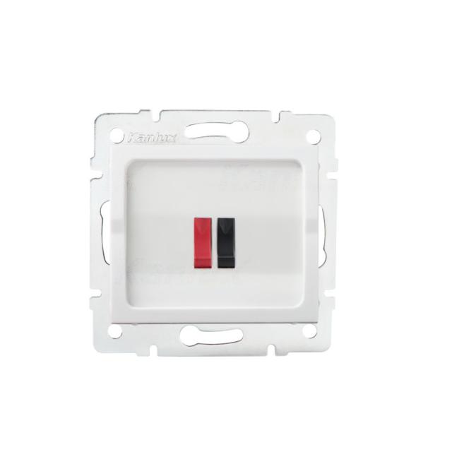 LOGI 02-1450-002 bi Gniazdo głośnikowe pojedyncze LOGI 02-1450-002 bi kolor biały KANLUX