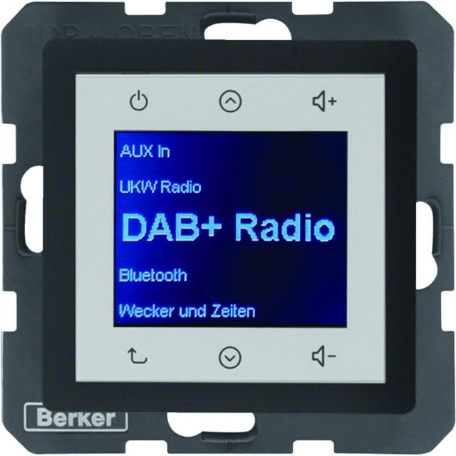 Berker Q.1/Q.3/Q.7 Q.x Radio Touch podtynkowe DAB+ Bluetooth antracyt aksamit 30846086 HAGER
