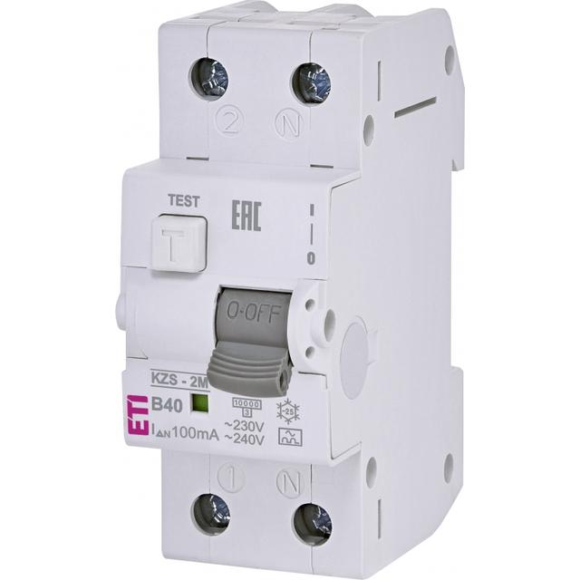 Wyłącznik różnicowonadprądowy KZS-2M 1P+N B40A 100mA typ A 002173708 ETI