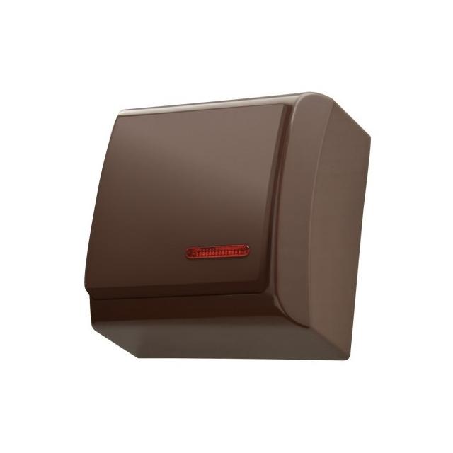 BIS Łącznik jednobiegunowy z podświetleniem pomarańczowym - kolor brązowy