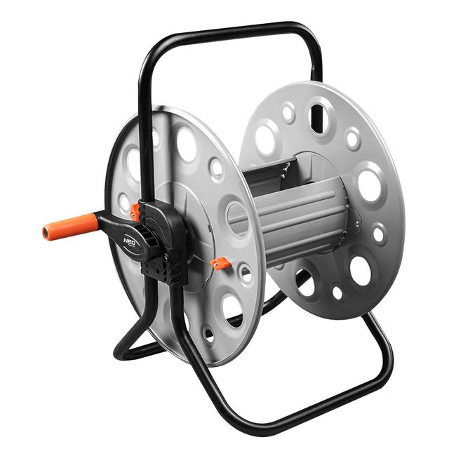 Stojak na wąż ogrodowy, metalowa konstrukcja, do 60 m węza 1/2"