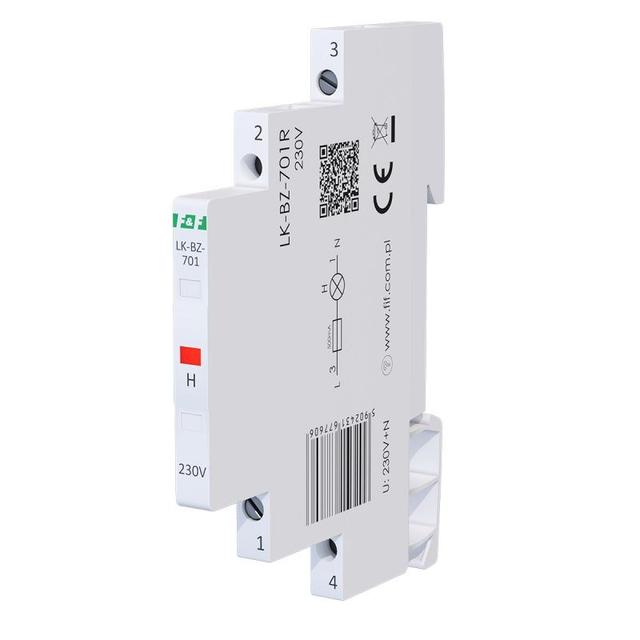 Lampka kontrolna zasilania z zabezpieczeniem 1/3S 1xLED CZERWONA LK-BZ-701R F&F
