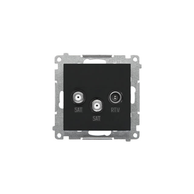 Simon 55 Gniazdo antenowe satelitarne podwójne SAT-SAT-RTV 2x Wejście: 5 MHz÷2,4 GHz Czarny mat