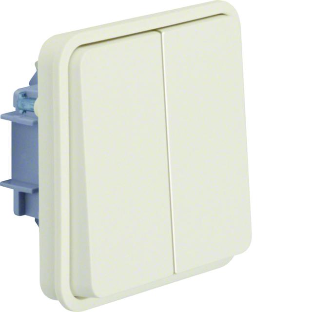 BERKER W.1 Łącznik świecznikowy przyciskowy wspólne zaciski wejściowe IP55 biały 50423512 HAGER