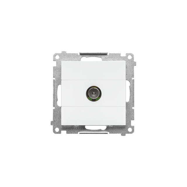 Simon 55 Gniazdo antenowe TV pojedyncze Do instalacji indywidualnych Biały mat