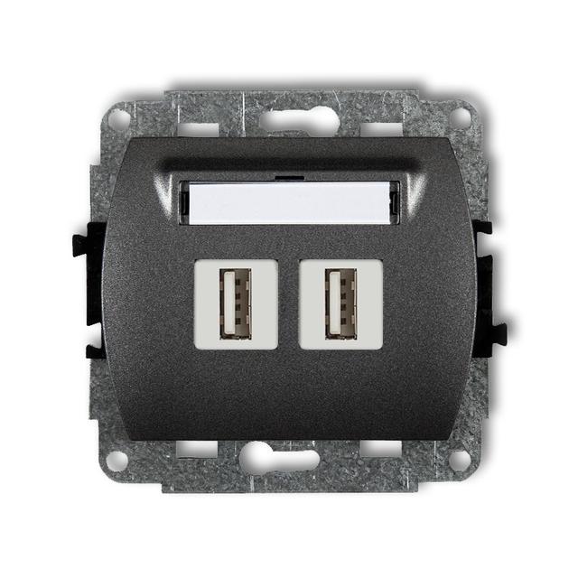TREND Gniazdo podwójne 2xUSB A-A 3.0 grafitowy 11GUSB-6 KARLIK