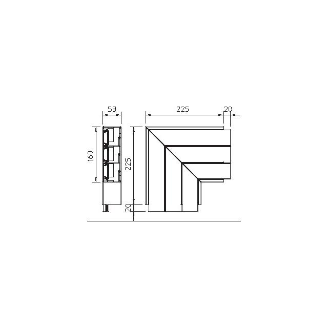 NAROŻE PŁASKIE 53X160-3 CZB