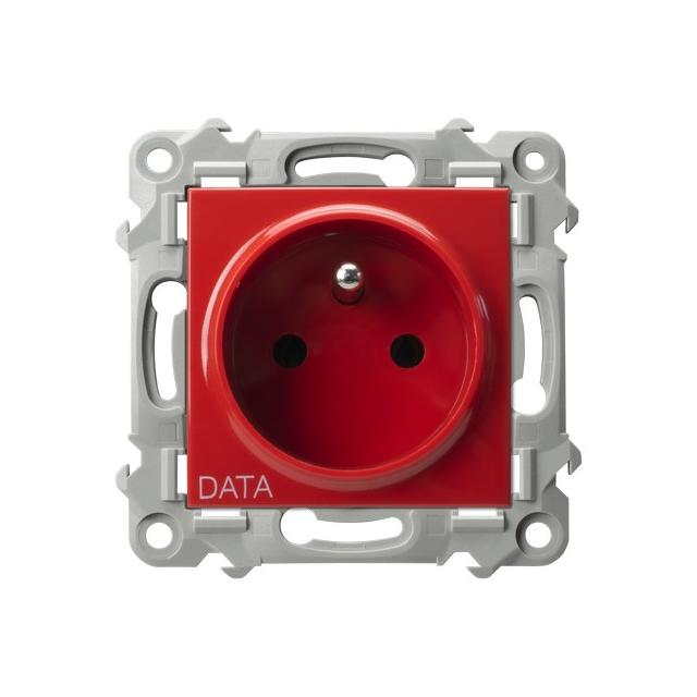 SZAFIR Gniazdo pojedyncze z uziemieniem DATA - kolor biały