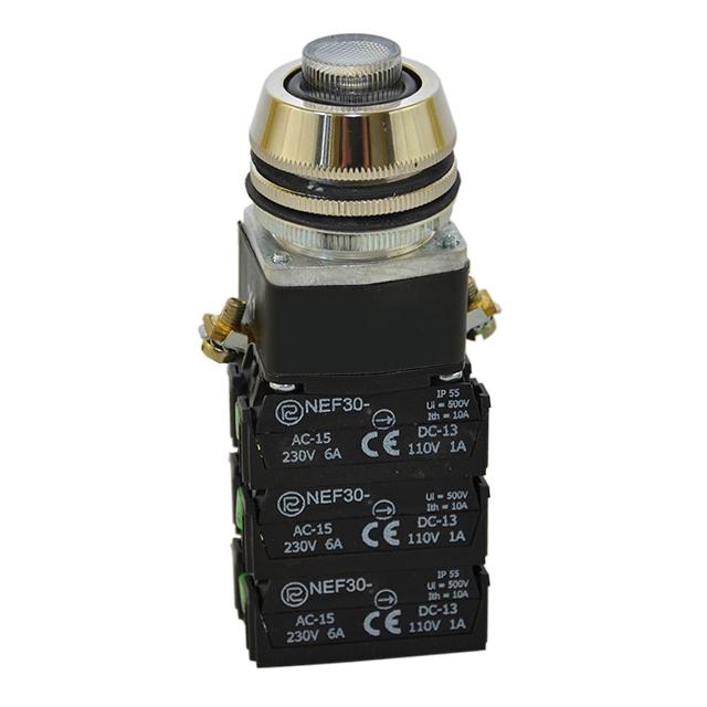 Przycisk NEF30-UWL3X3Y/24V bezbarwny