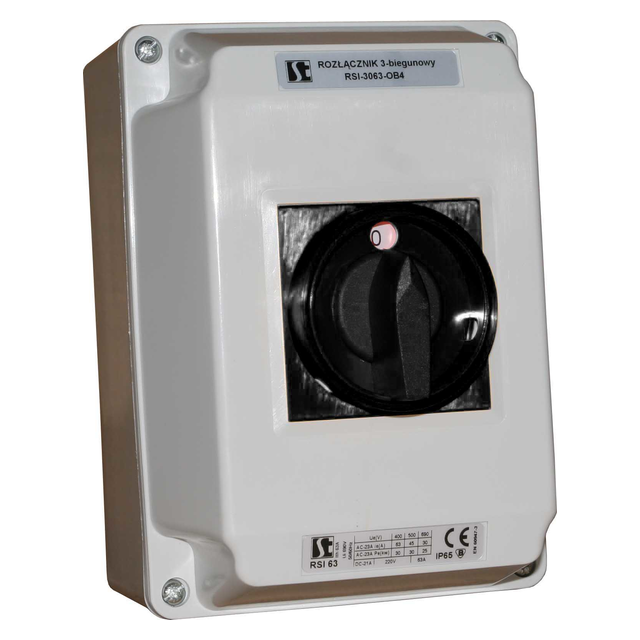 ROZŁĄCZNIK IZOL.3-BIEGUNOWY 63A W OB4 Z CZOŁEM CZARNYM