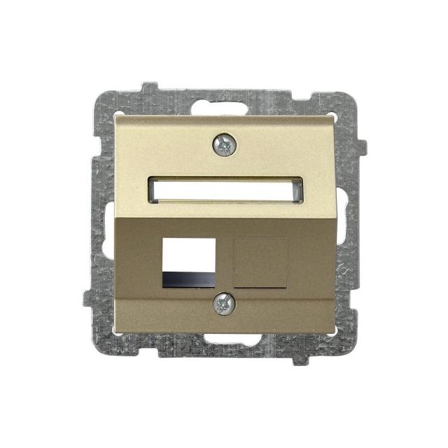 SONATA Obudowa gniazda pojedynczego typu Keystone skośna - kolor szampański złoty