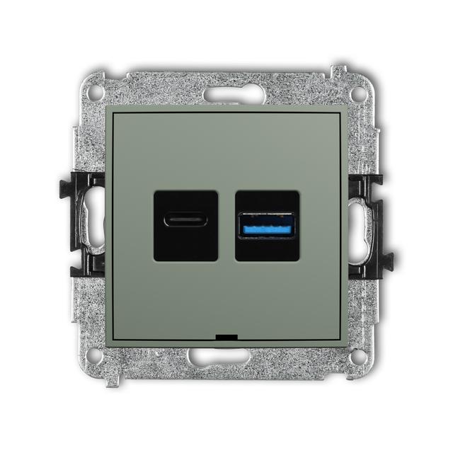 ICON Ładowarka podwójna USB typ C+A 20W max. szałwiowy 61ICUSBBO-8 KARLIK