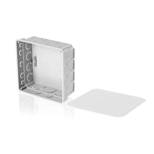 E142 Puszka podtynkowa rozgałęźna z pokrywą, 150 x 150 x 60 mm - kolor szary