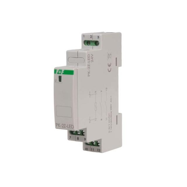 Przekaźnik elektromagnetyczny PK-1P 24 V styk 2 x Z 16 A Inrush 120A/20ms PK-2Z-LED-24V F&F
