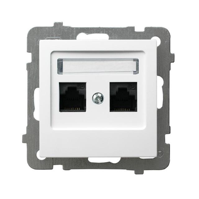 AS Gniazdo komputerowe podwójne, kat. 5e MMC - kolor biały