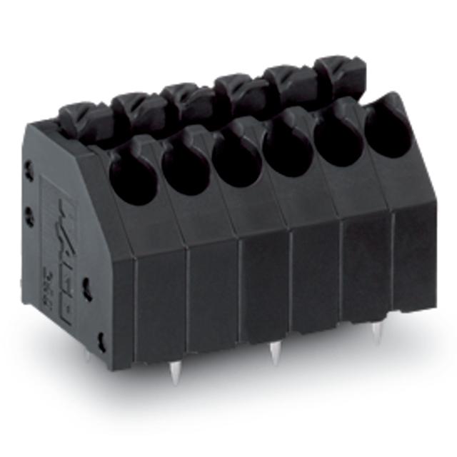 Złączka THR do płytek drukowanych przycisk 1,5mm2 RM 3,5mm 4-bieg czarny /75szt./ 250-204/353-604 WAGO