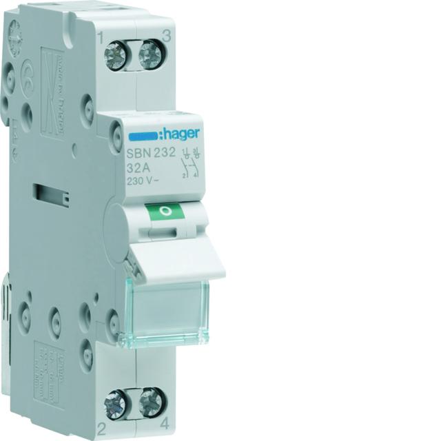 Modułowy rozłącznik izolacyjny 2P 32A 230VAC SBN232 HAGER