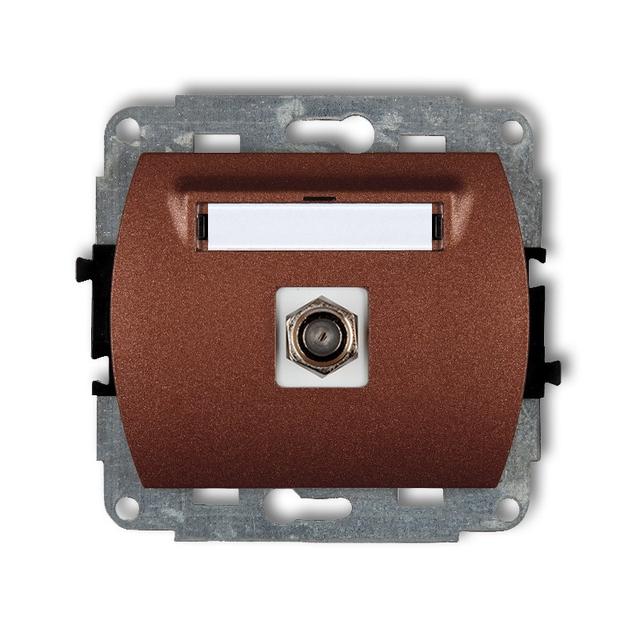 TREND Mechanizm gniazda antenowego pojedynczego typu F (SAT) niklowany brązowy metalik