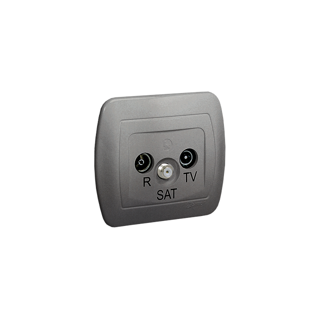 Simon Akord Gniazdo antenowe R-TV-SAT przelotowe aluminiowy AASP/26 KONTAKT