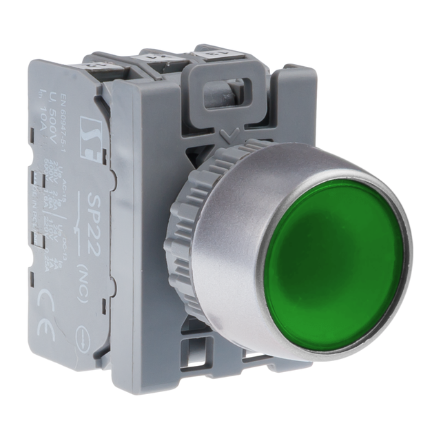 PRZYCISK KRYTY PODŚW BSP ZIELONY 1ZW1ROZ AC(24V-230V),DC(24V-110V)