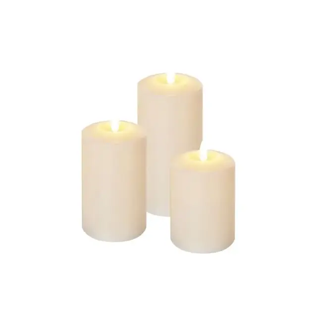 Świece woskowe LED 9x AAA, 10/12,5/15 cm, vintage, IP20, timer, kpl. 3 szt