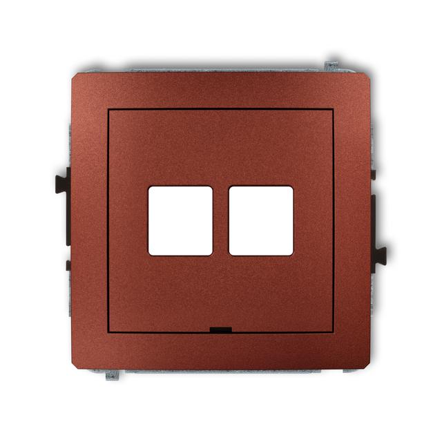 DECO Mechanizm gniazda multimedialnego podwójnego bez modułu, bez pola opisowego (standard Keystone)